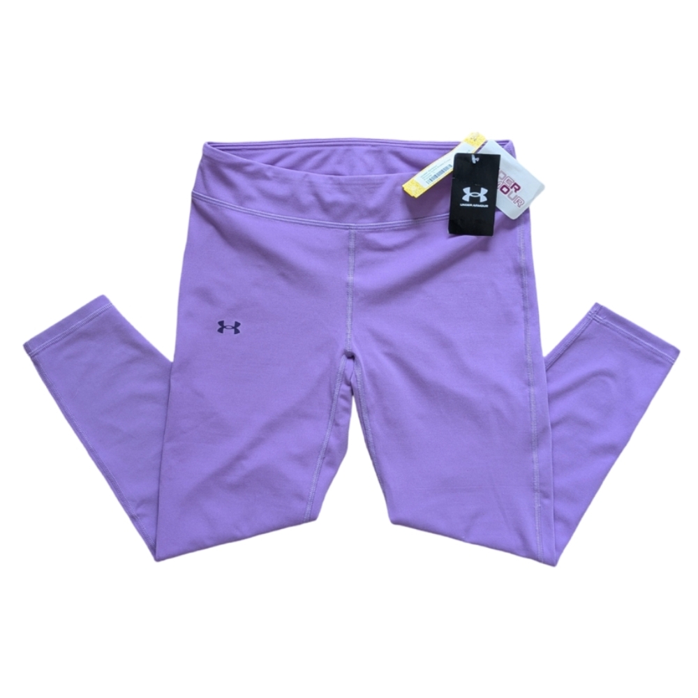 NWT! Under Armour Fitted Motion Solid Ankle Crop in Purple - Size YLG